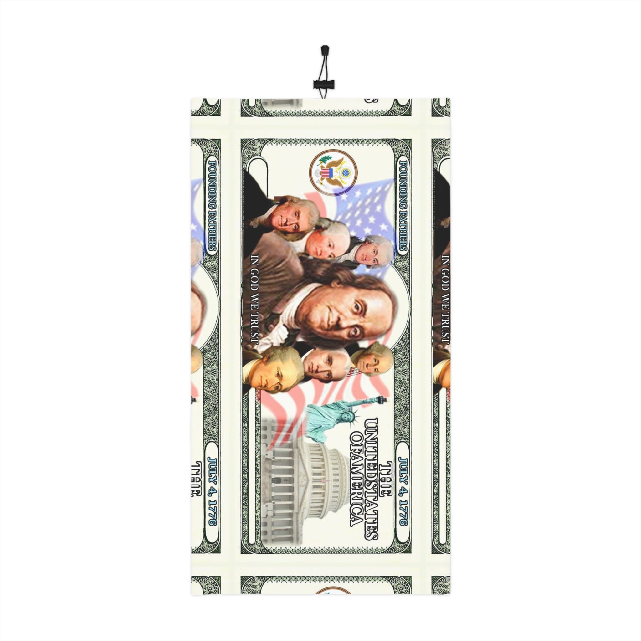 Founding Fathers Dollar-Print Winter Neck Gaiter with Drawstring