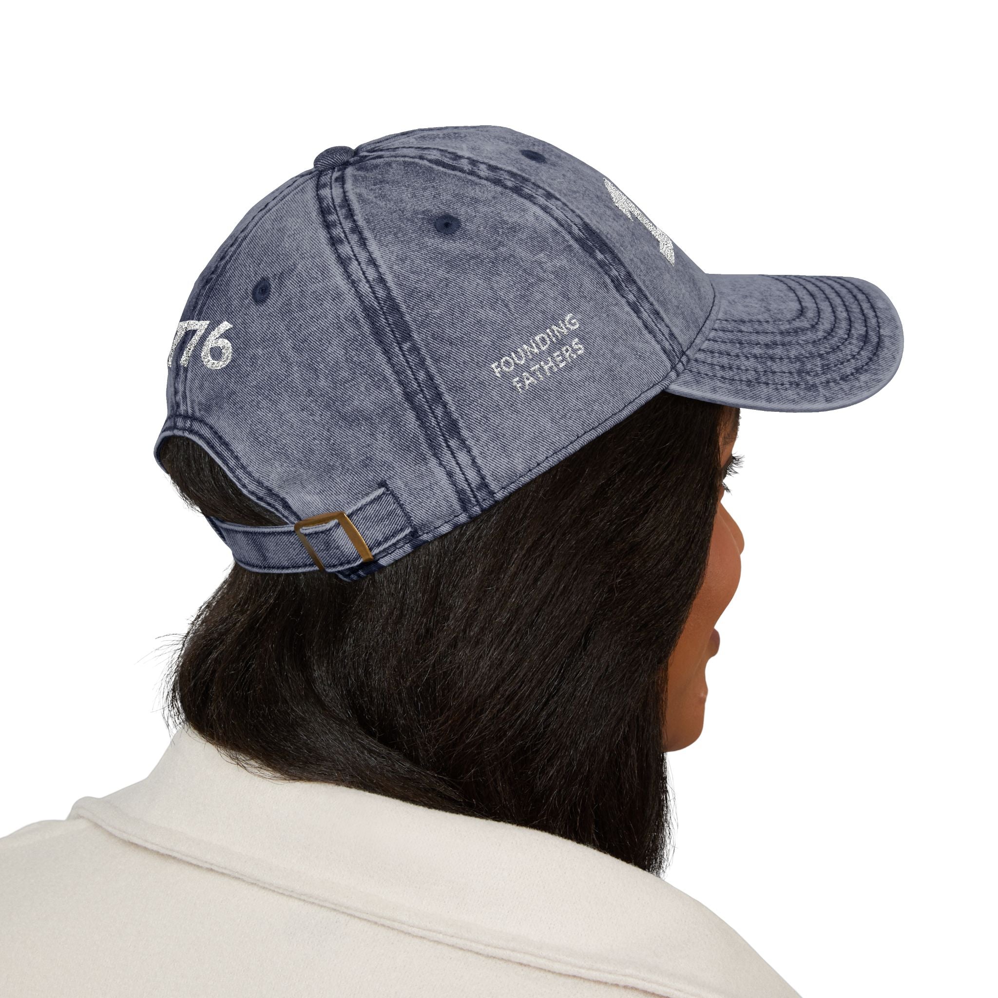 1776 Vintage Embroidered Cap – Distressed Patriotic Baseball Hat