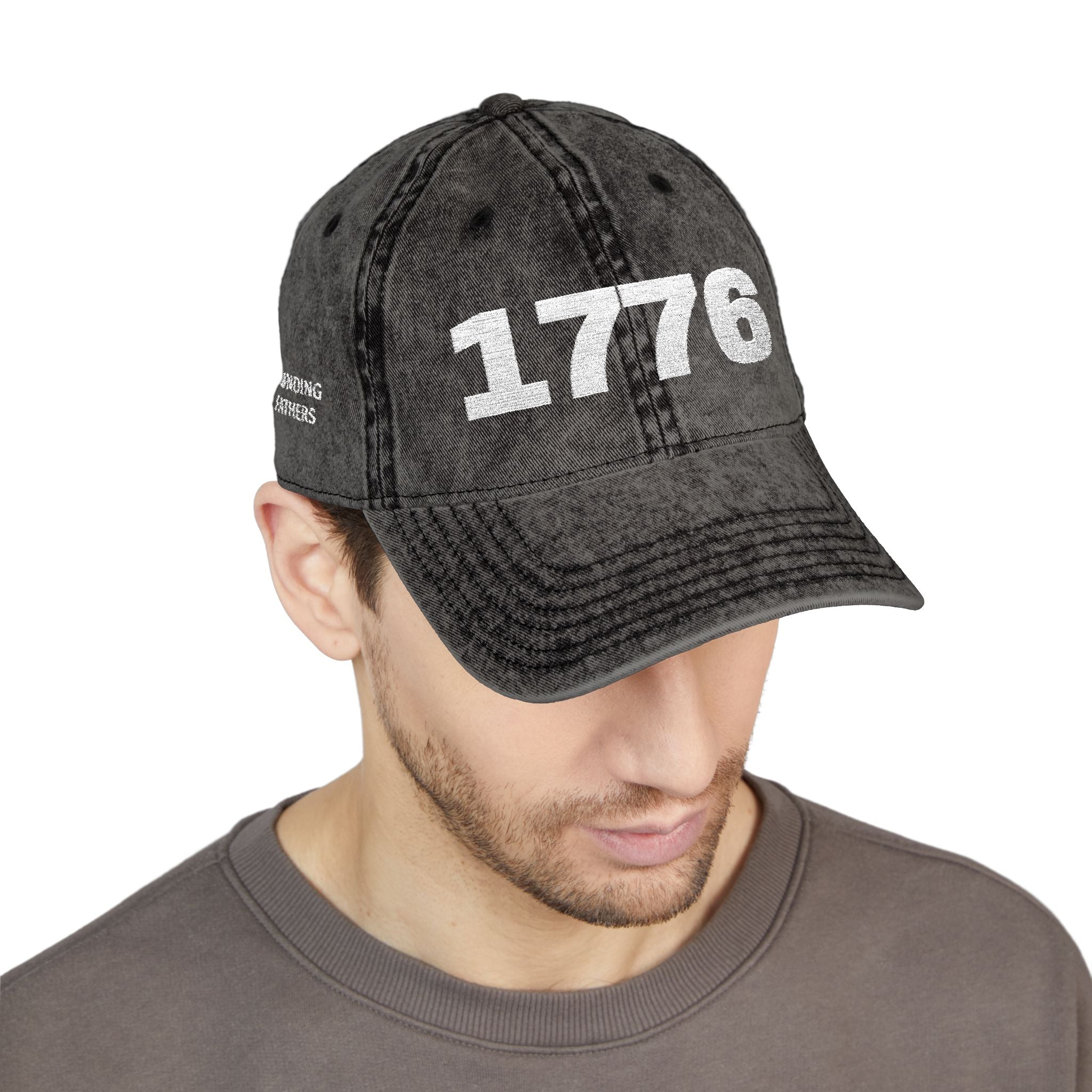 1776 Vintage Embroidered Cap – Distressed Patriotic Baseball Hat