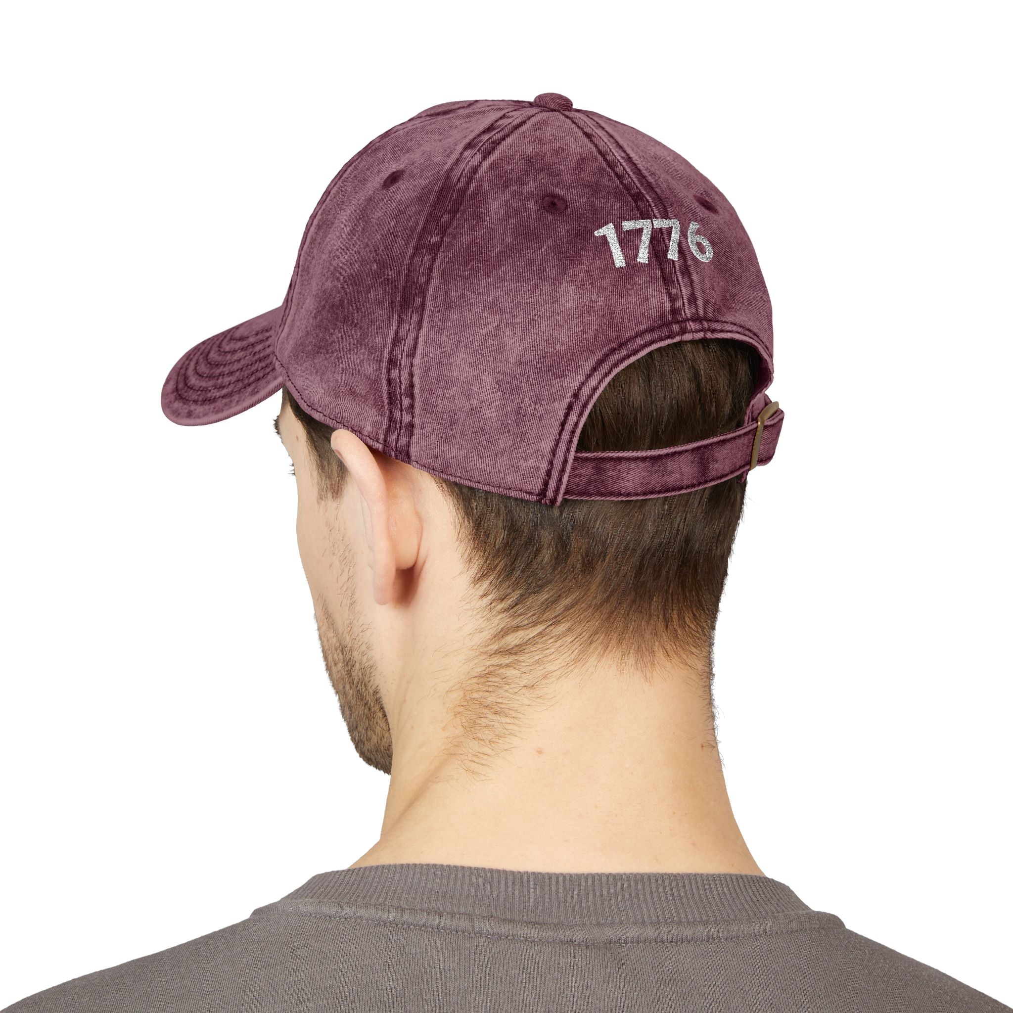 1776 Vintage Embroidered Cap – Distressed Patriotic Baseball Hat