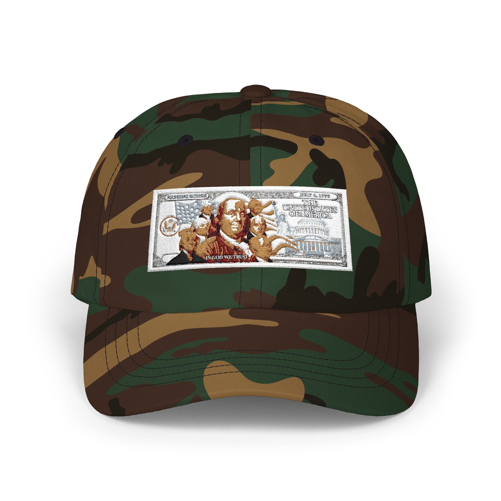 Classic Dad Cap - Cherubs Baroque Patch Baseball Hat with 1776 Back Print