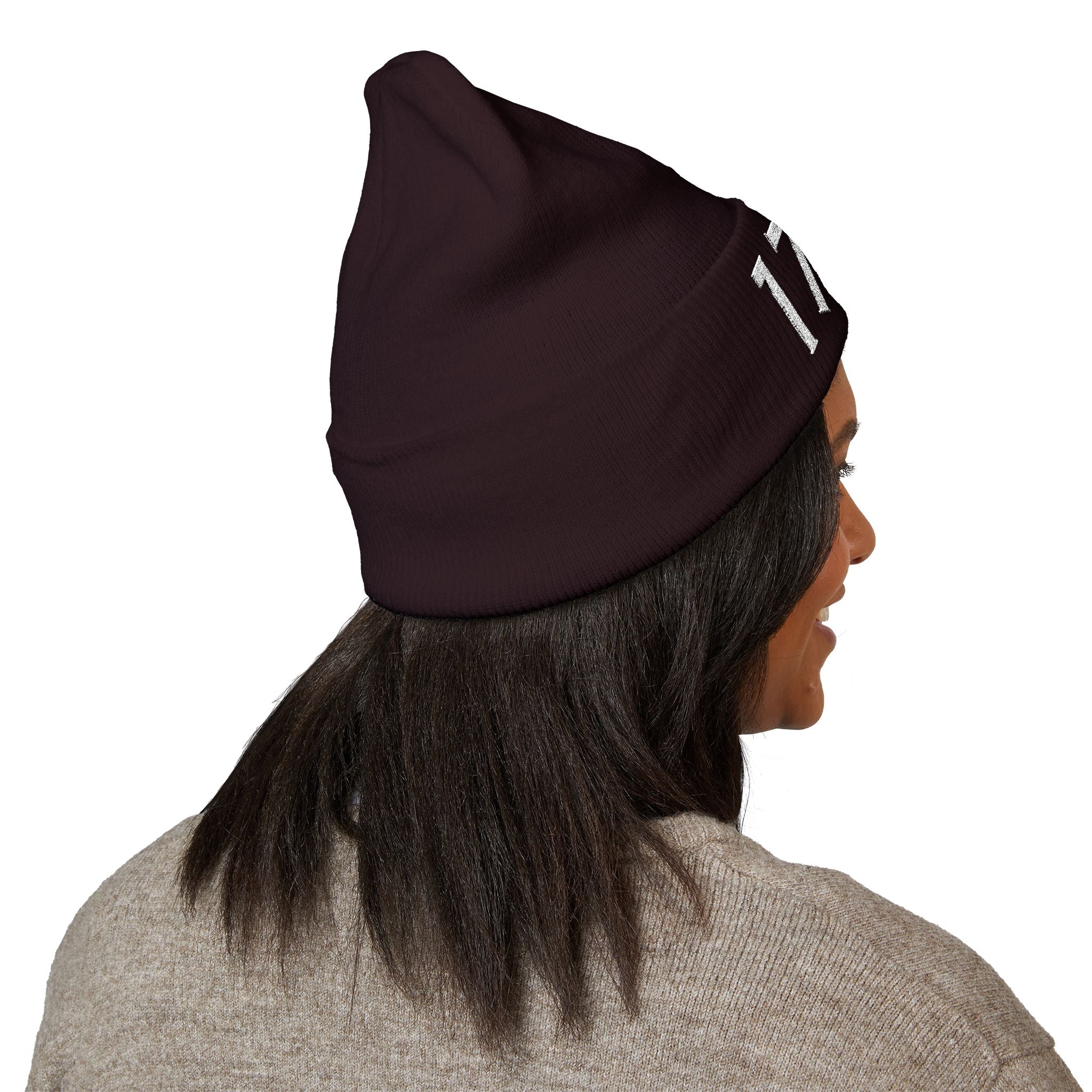 1776 Embroidered Cuffed Beanie - Patriotic Knit Winter Hat