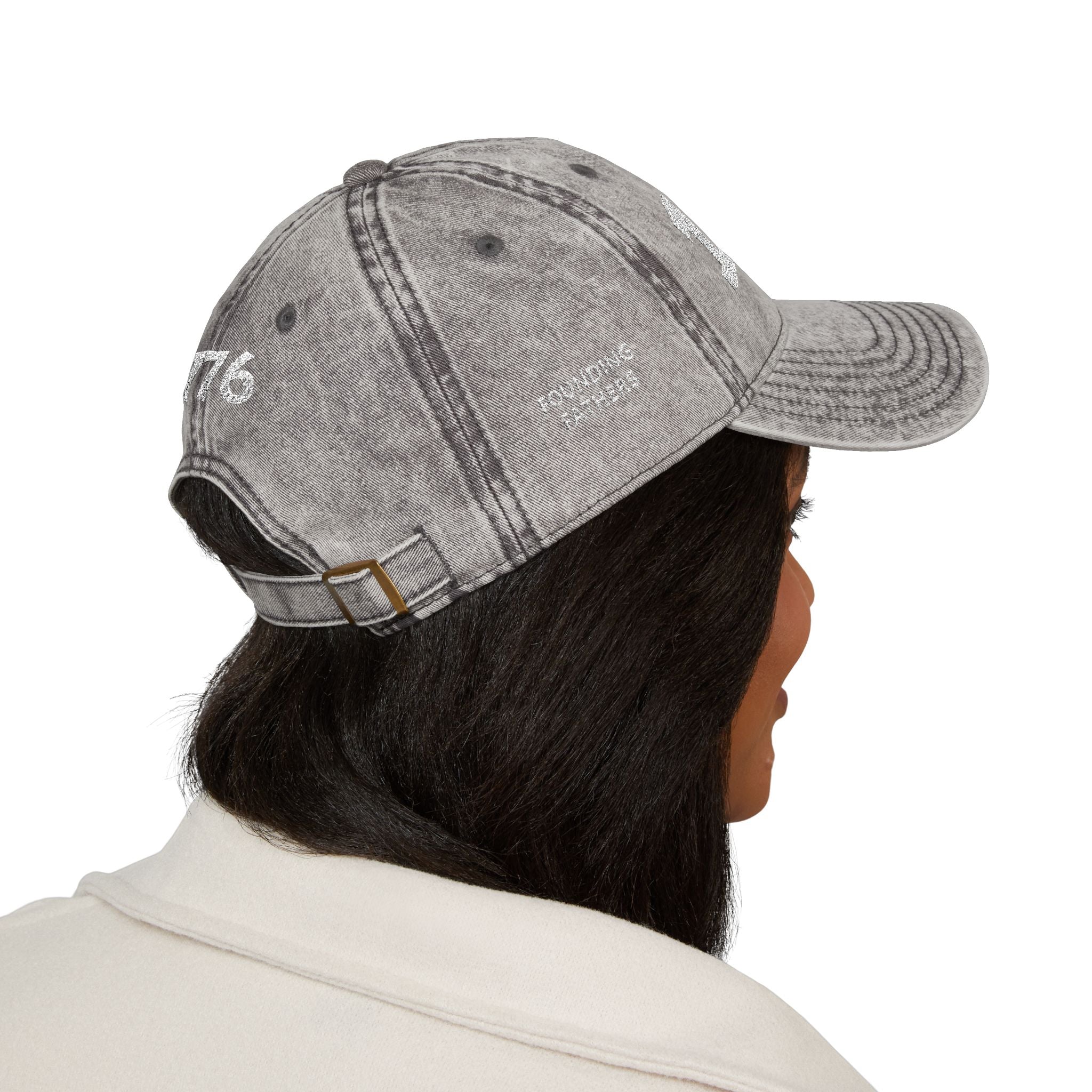 1776 Vintage Embroidered Cap – Distressed Patriotic Baseball Hat
