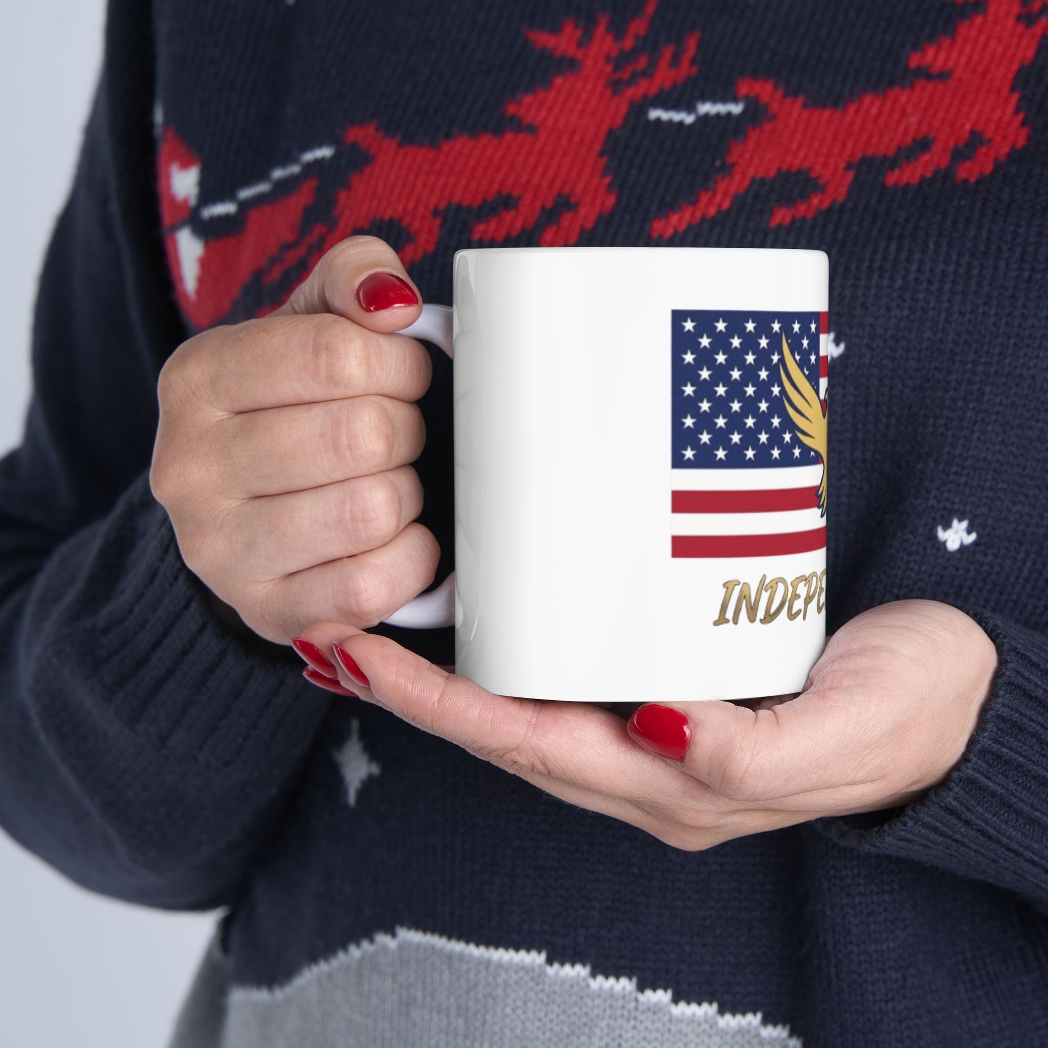 Independence Flag Mug — American Eagle Ceramic Coffee Cup (11oz & 15oz)