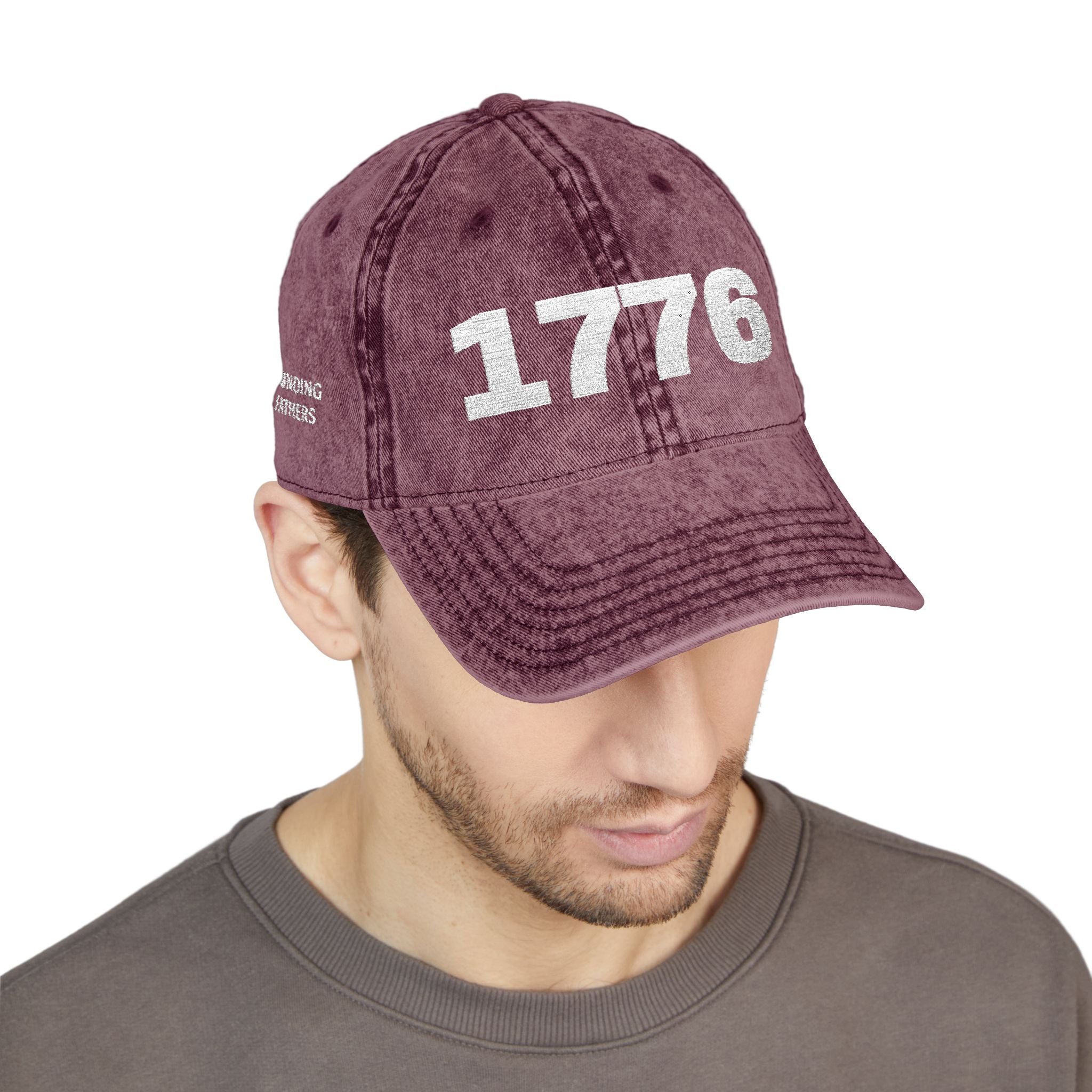 1776 Vintage Embroidered Cap – Distressed Patriotic Baseball Hat