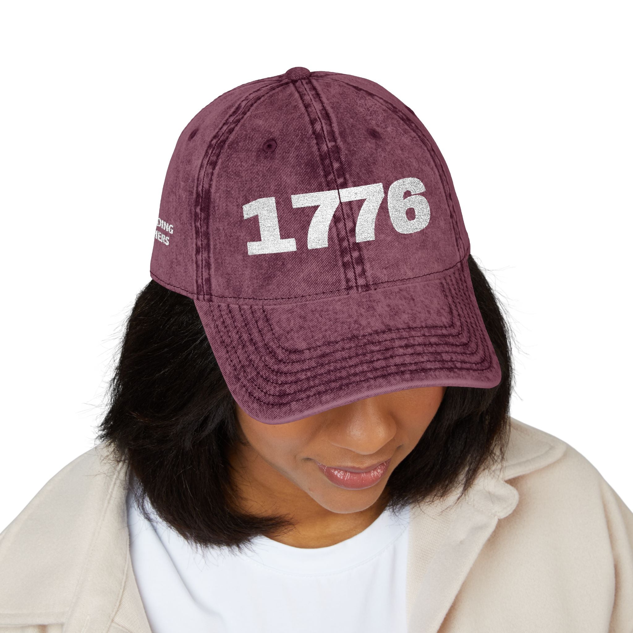 1776 Vintage Embroidered Cap – Distressed Patriotic Baseball Hat