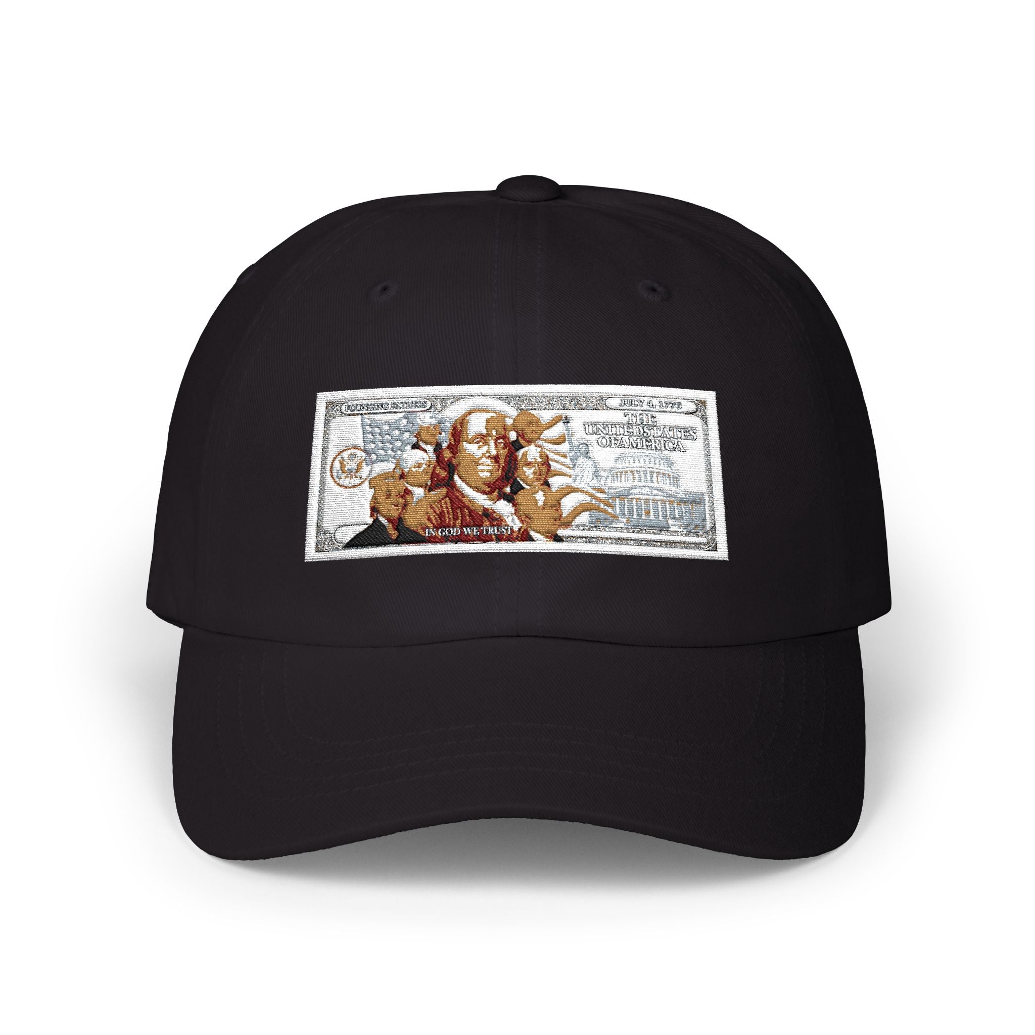 Classic Dad Cap - Cherubs Baroque Patch Baseball Hat with 1776 Back Print