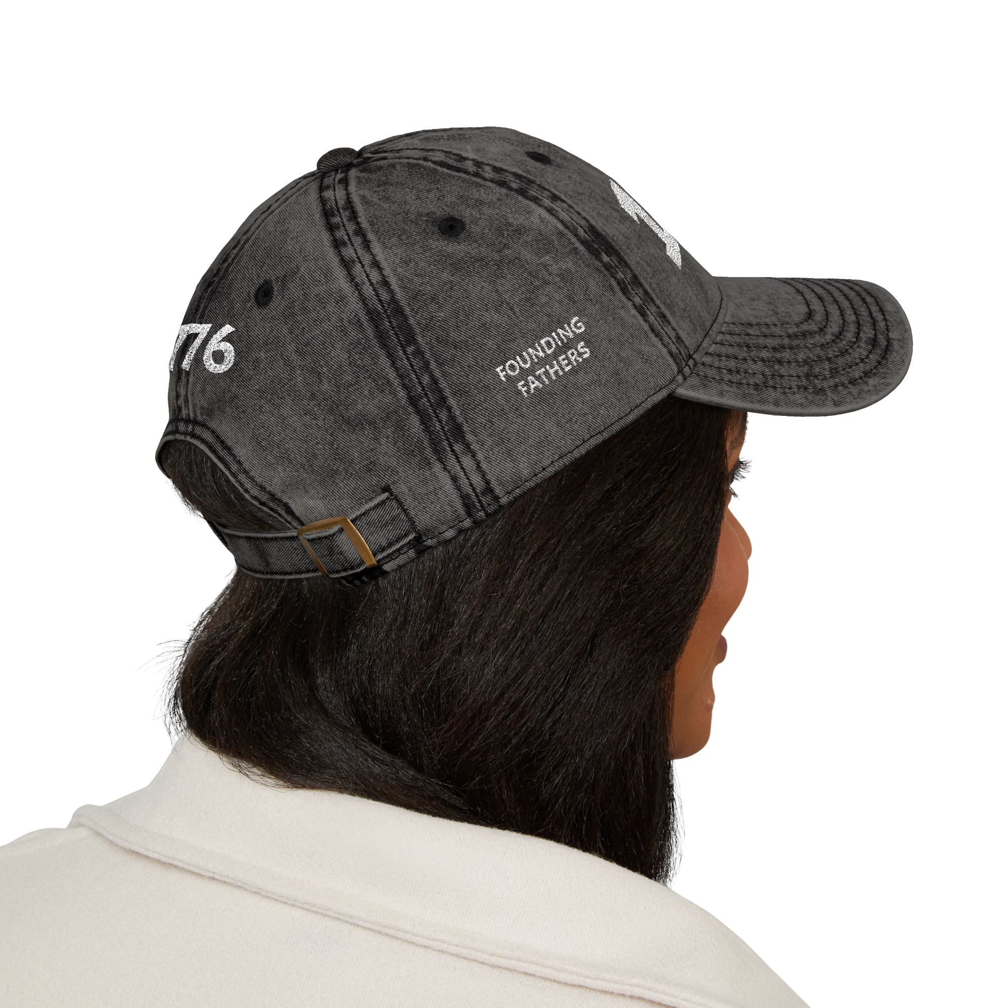 1776 Vintage Embroidered Cap – Distressed Patriotic Baseball Hat