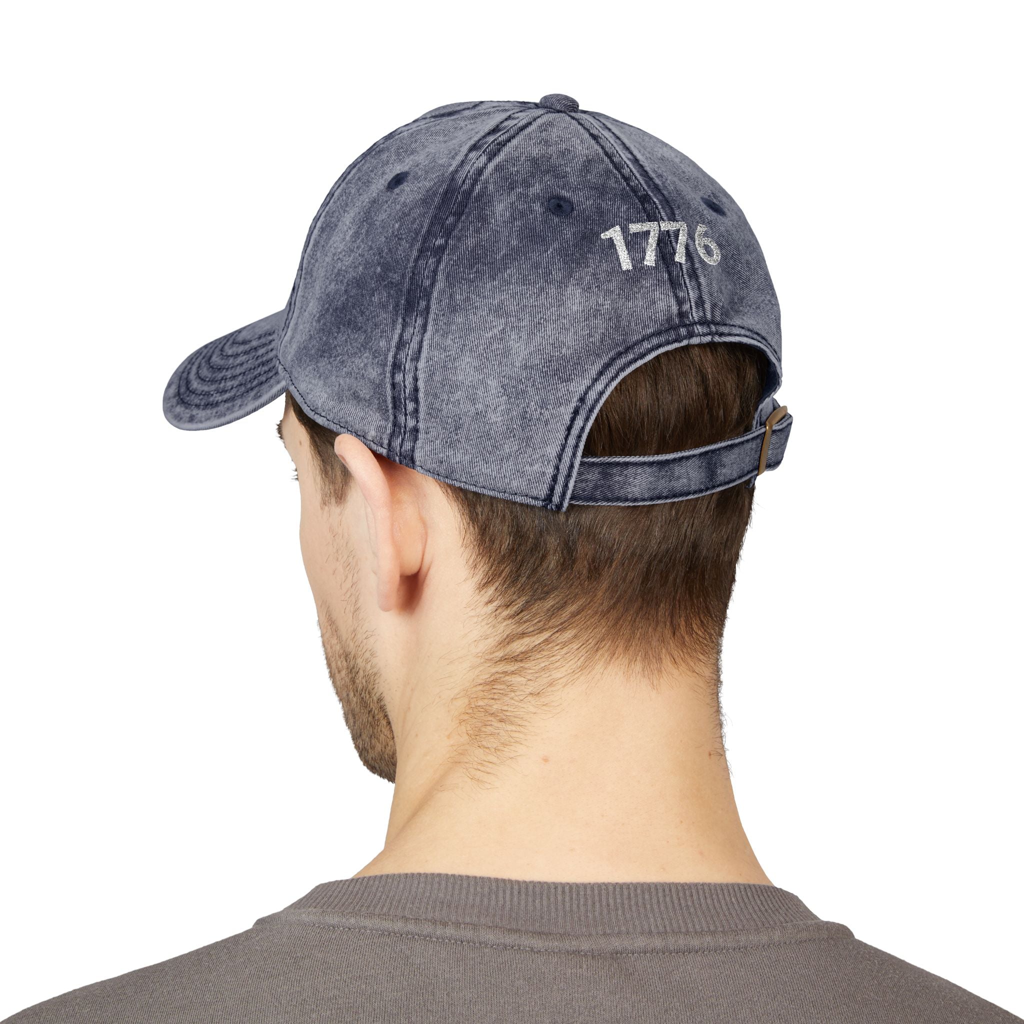 1776 Vintage Embroidered Cap – Distressed Patriotic Baseball Hat