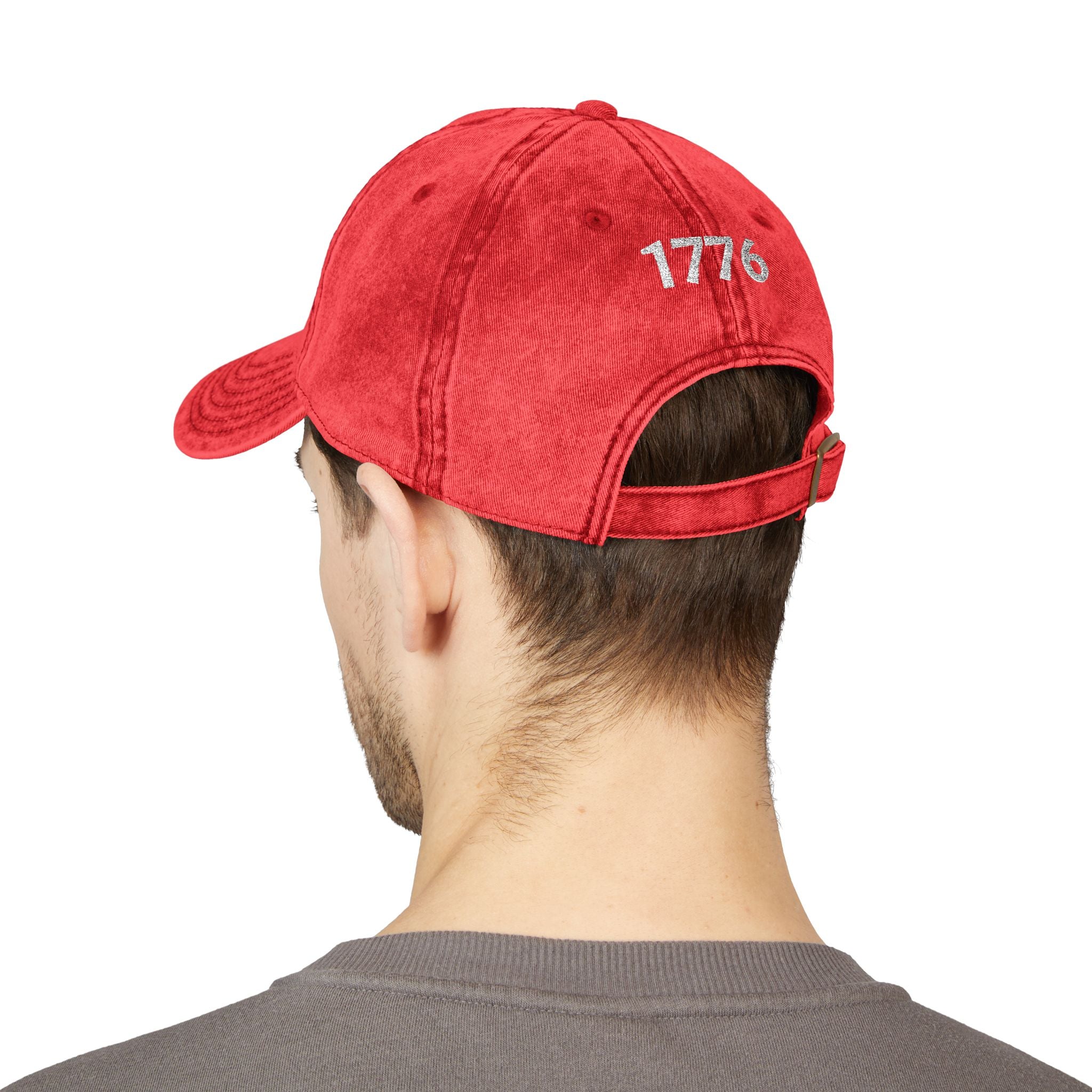 1776 Vintage Embroidered Cap – Distressed Patriotic Baseball Hat