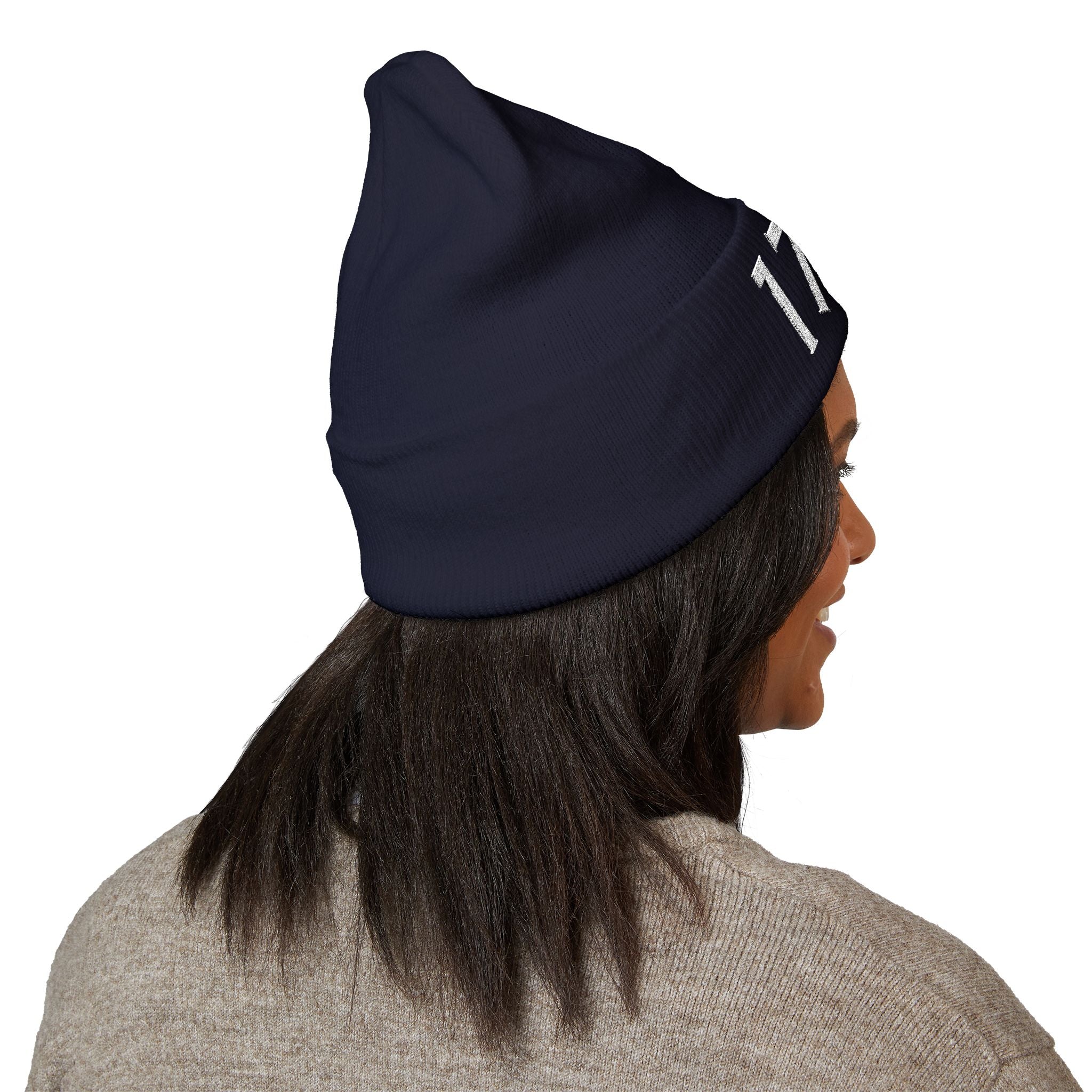 1776 Embroidered Cuffed Beanie - Patriotic Knit Winter Hat