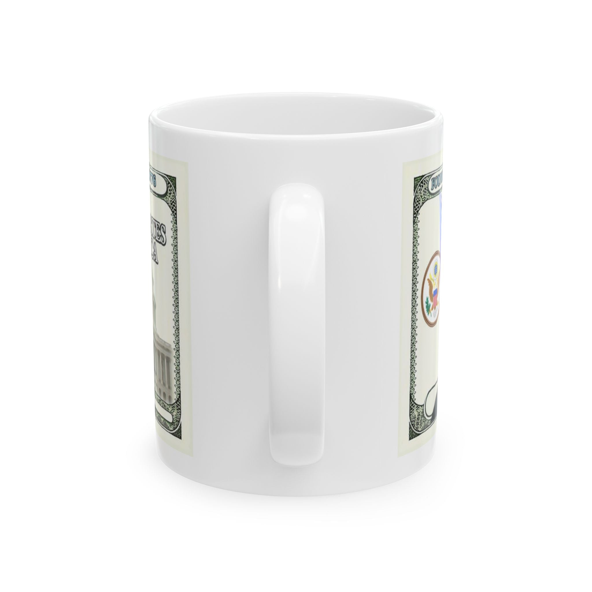 Patriotic Founding Fathers Ceramic Mug — US Currency Collage (11oz, 15oz)