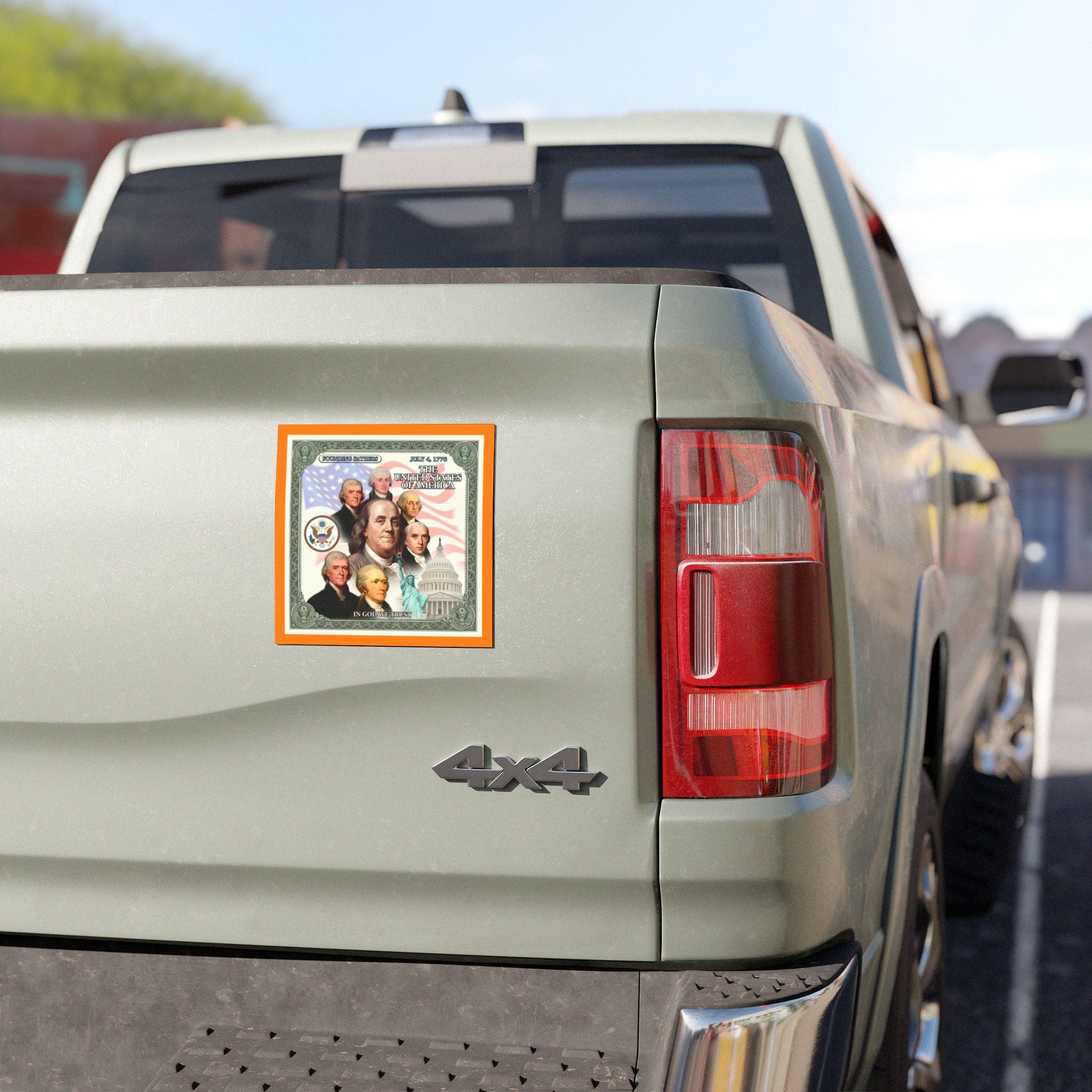 Patriotic Founding Fathers Car Magnet — U.S. Presidents & Capitol Design
