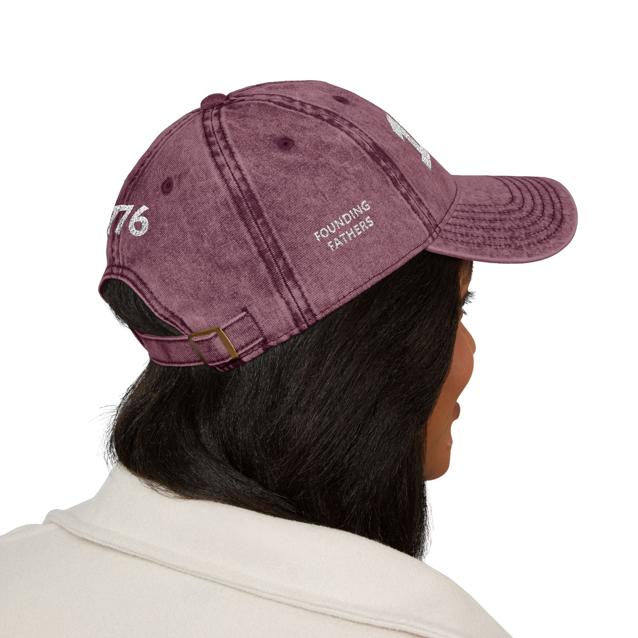 1776 Vintage Embroidered Cap – Distressed Patriotic Baseball Hat